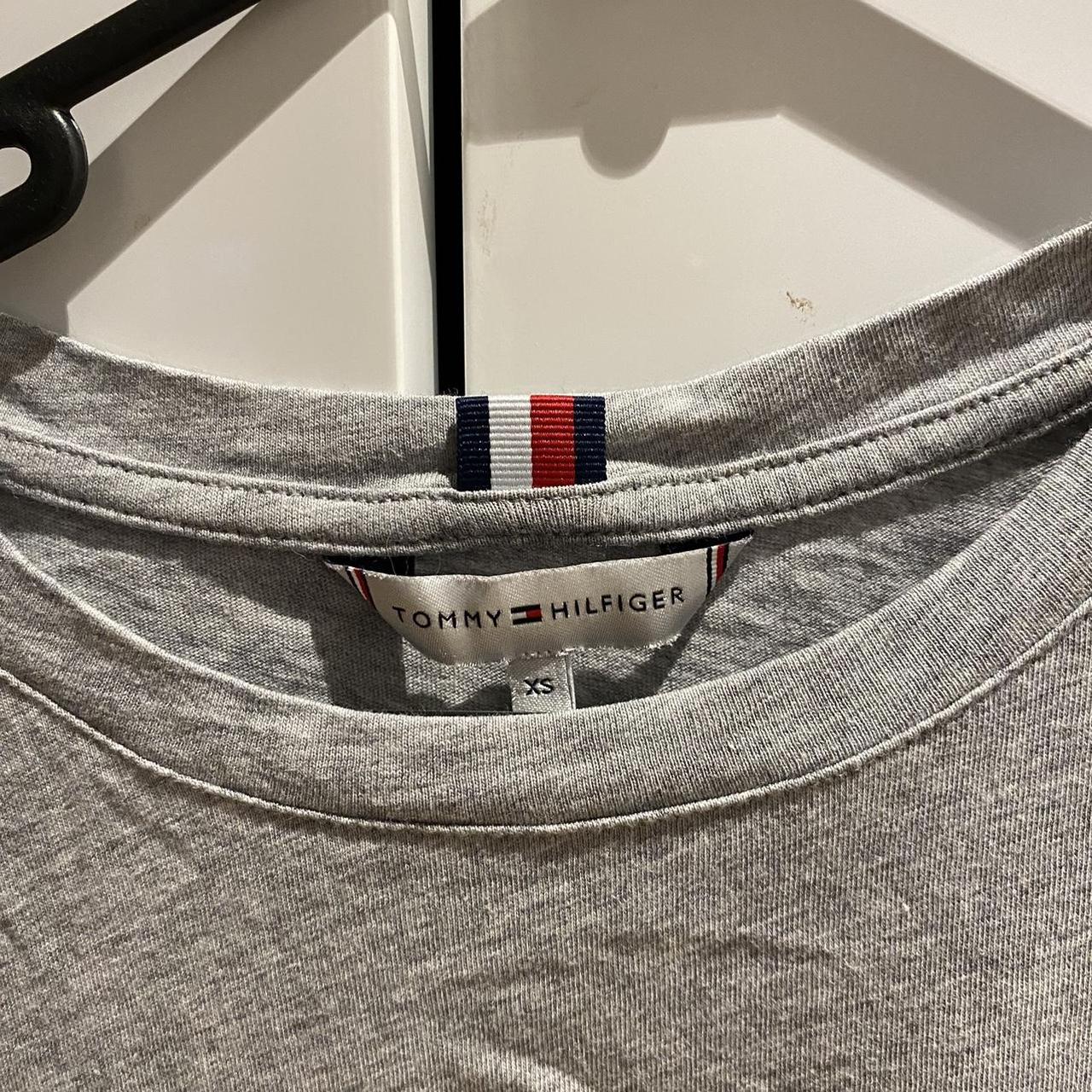 Tommy Hilfiger grey tee in size xs ☼ Instant buy is... - Depop