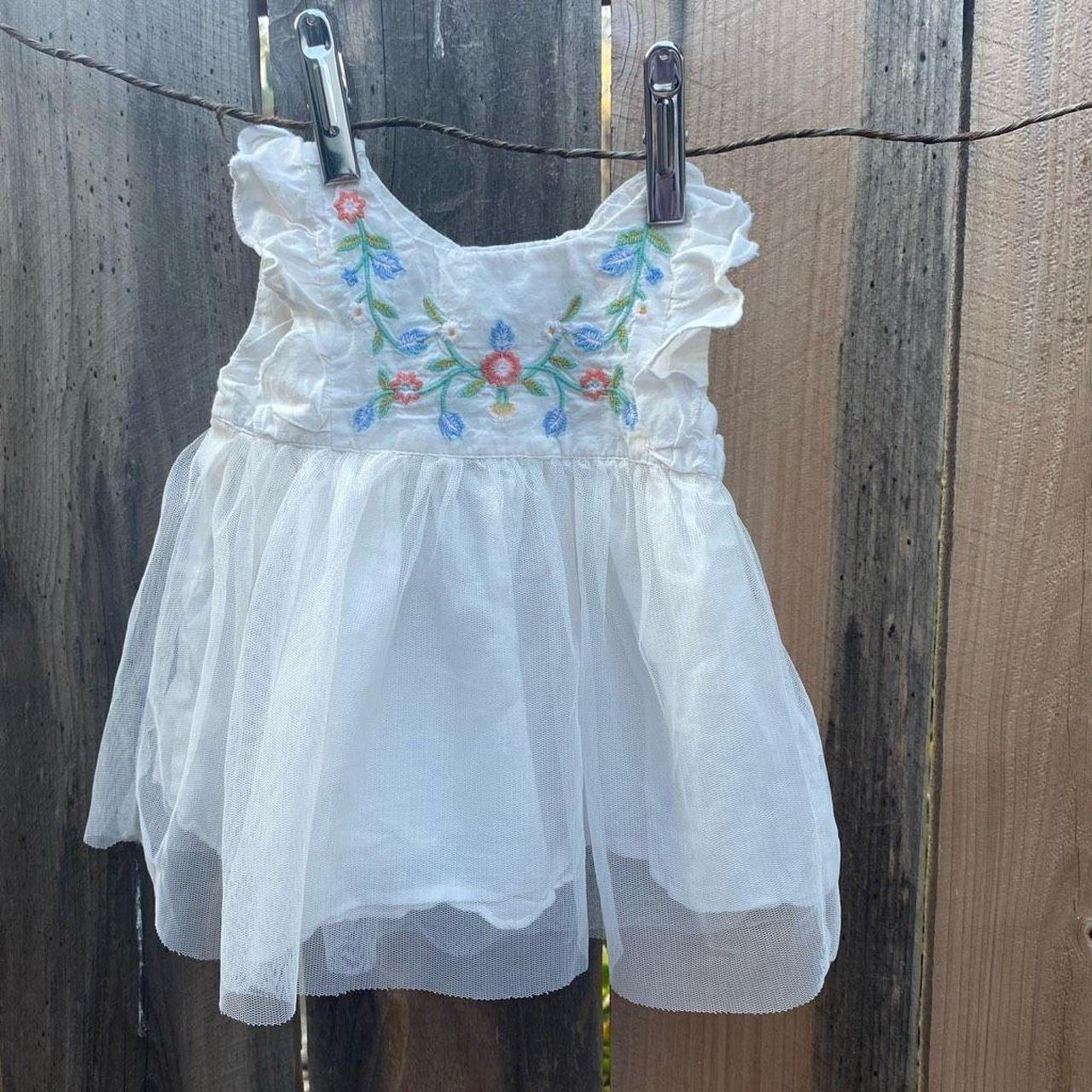 Baby Gap tulle embroidered dress Baby Gap tulle... Depop