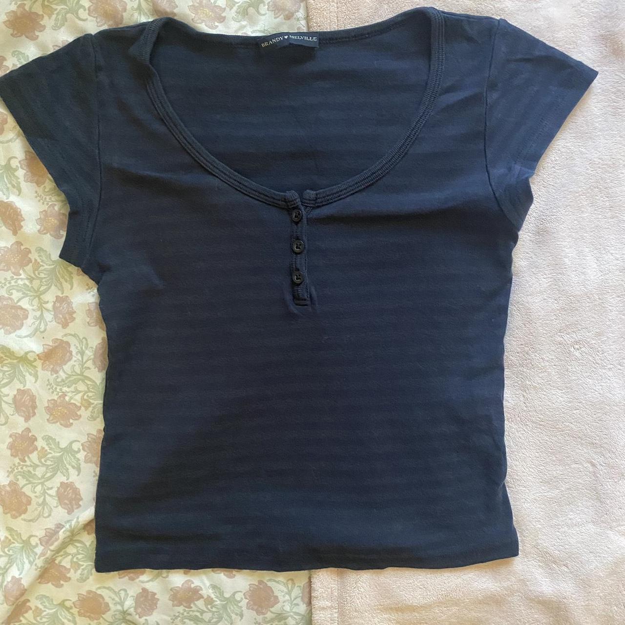 Brandy Melville Zelly Stripe Top (Faded Navy... Depop