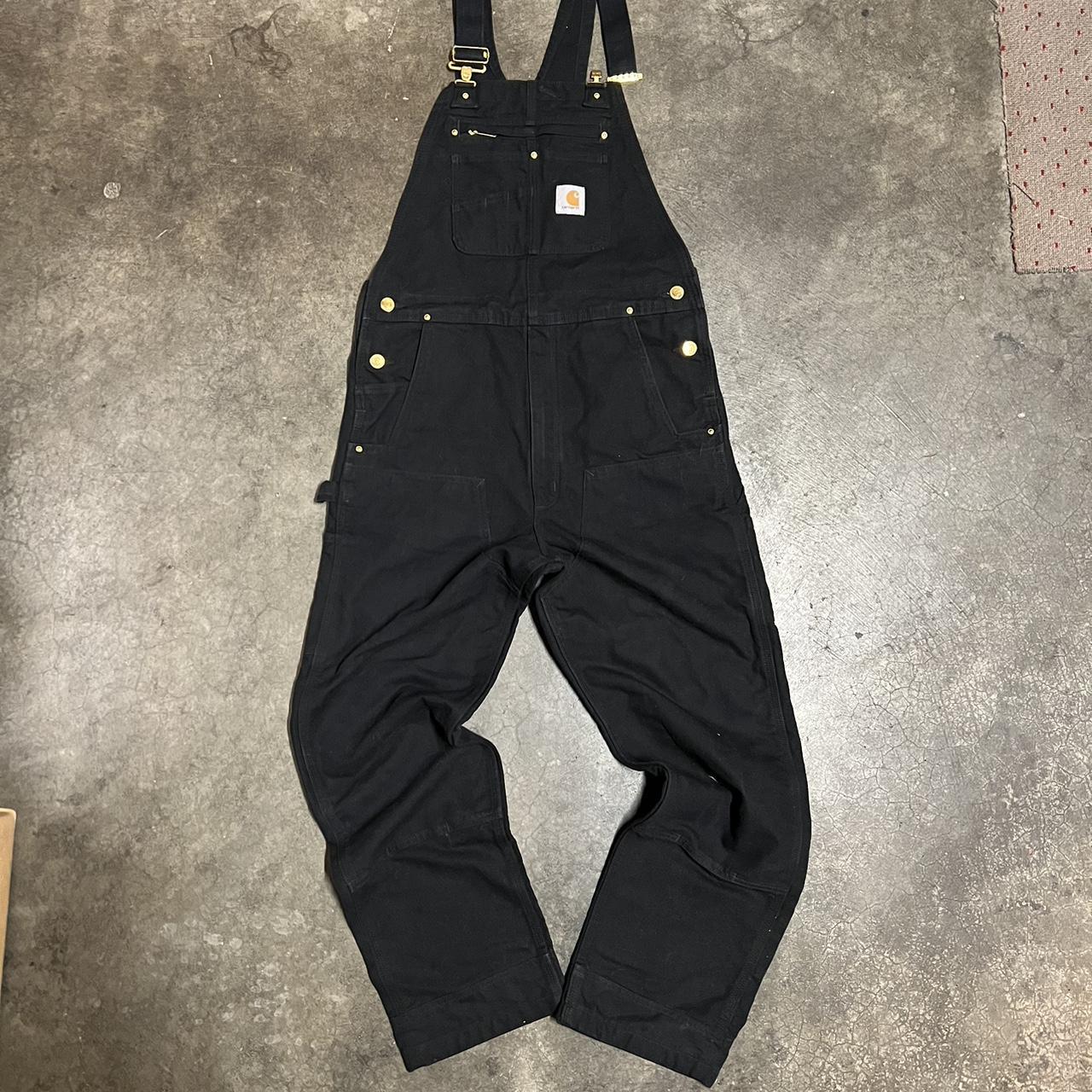 Black Carhartt Overalls Tagged 34x34 Left strap does... - Depop