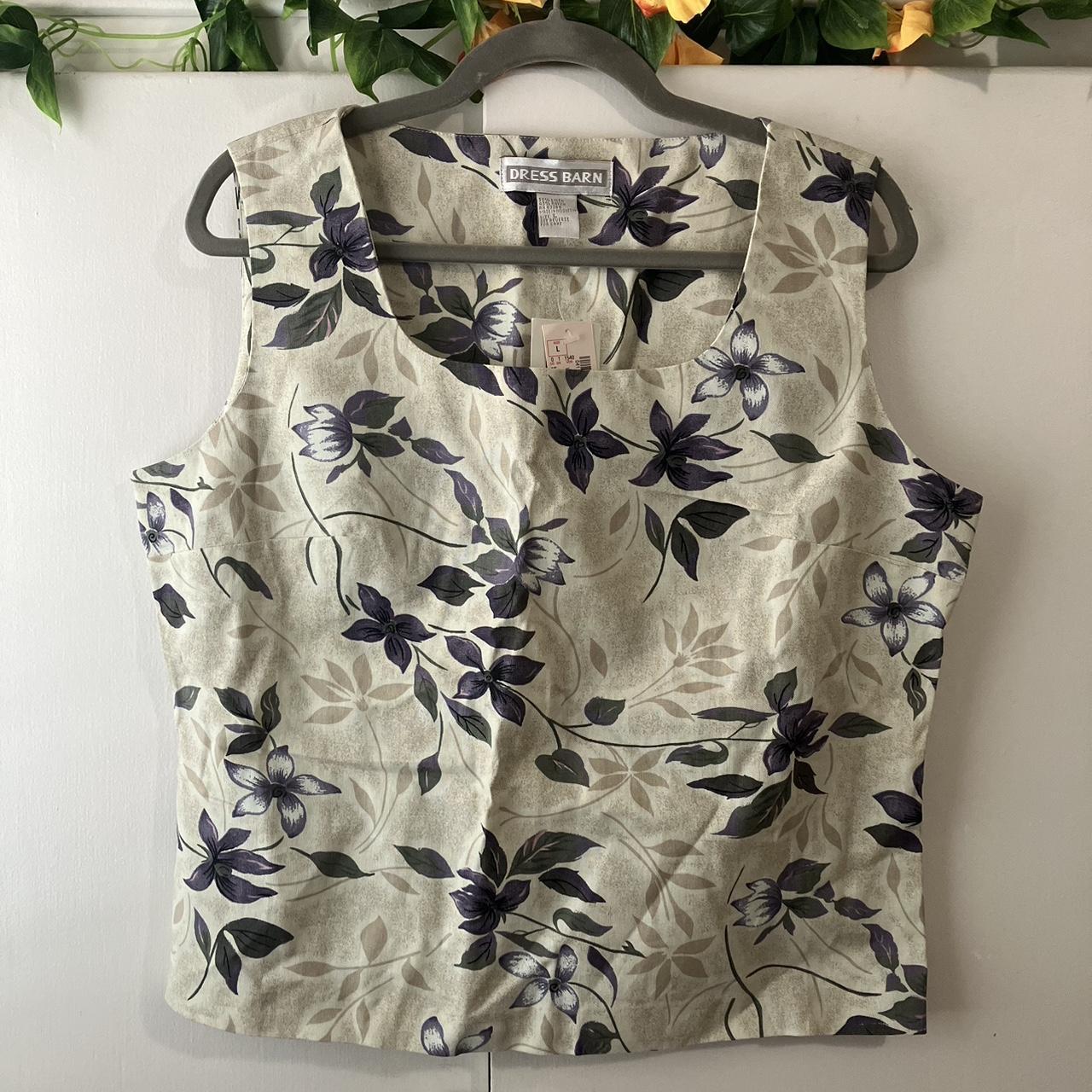 Vintage Dress Barn linen floral tank top. Depop