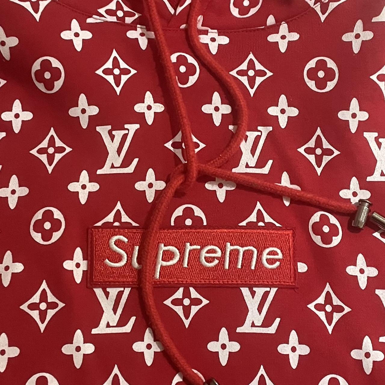 Rare Louis Vuitton supreme jumper 100 authentic... Depop