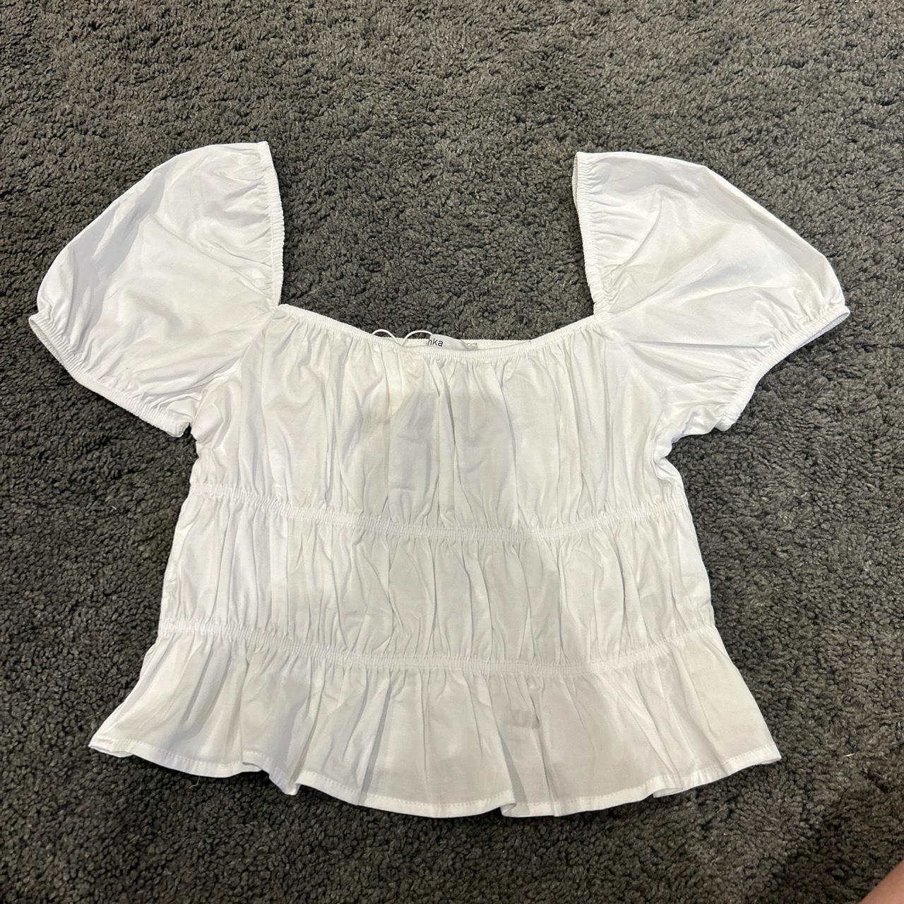 White bershka blouse, new with tags, bought at tk max. - Depop