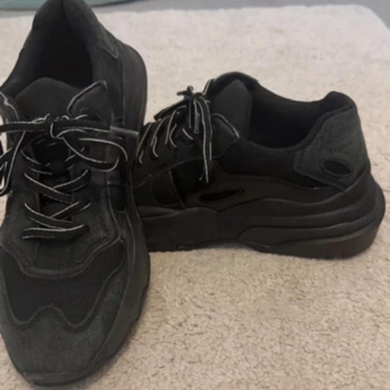 Zara black chunky trainers Size 5 Depop