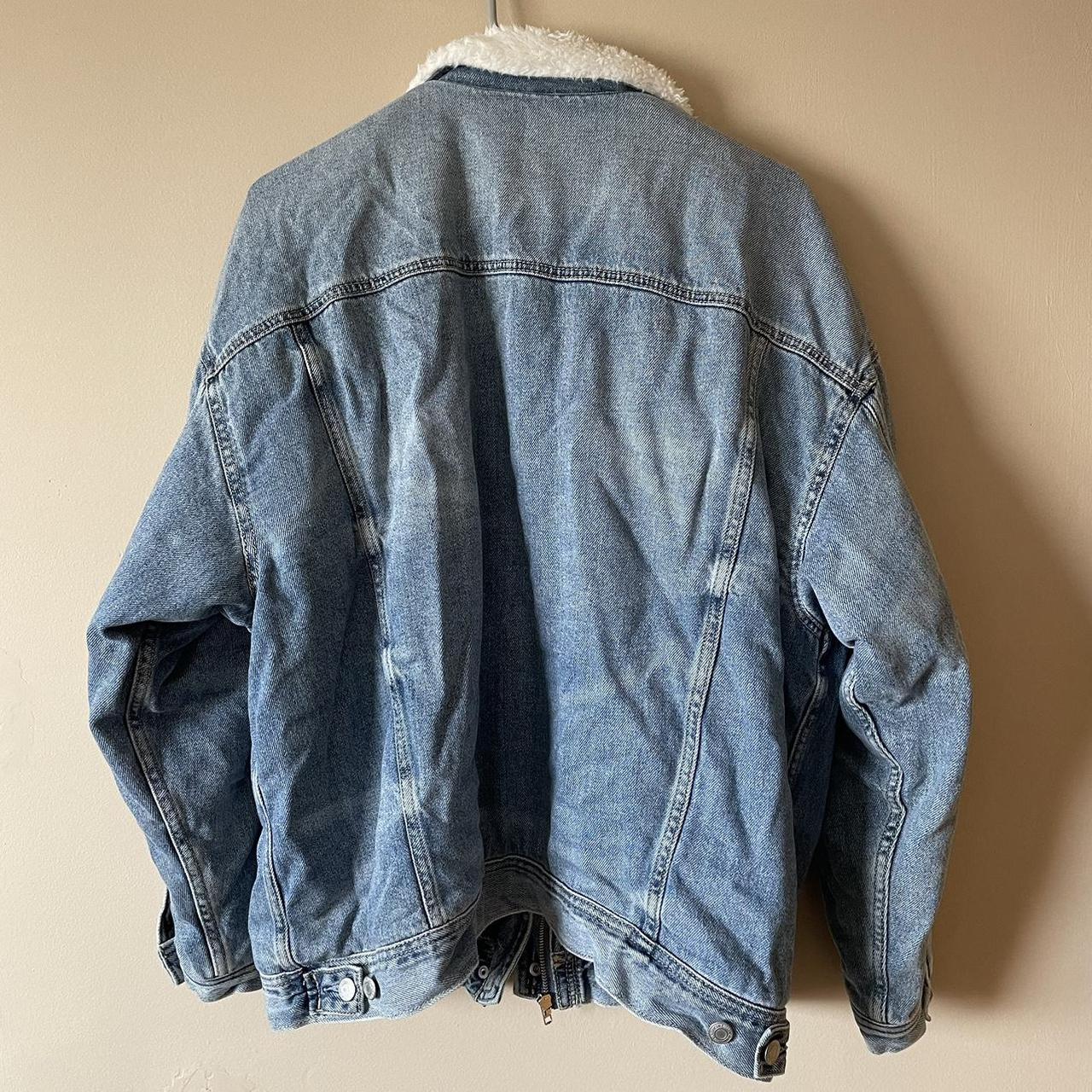 heavyweight American Eagle jean jacket lined with... - Depop