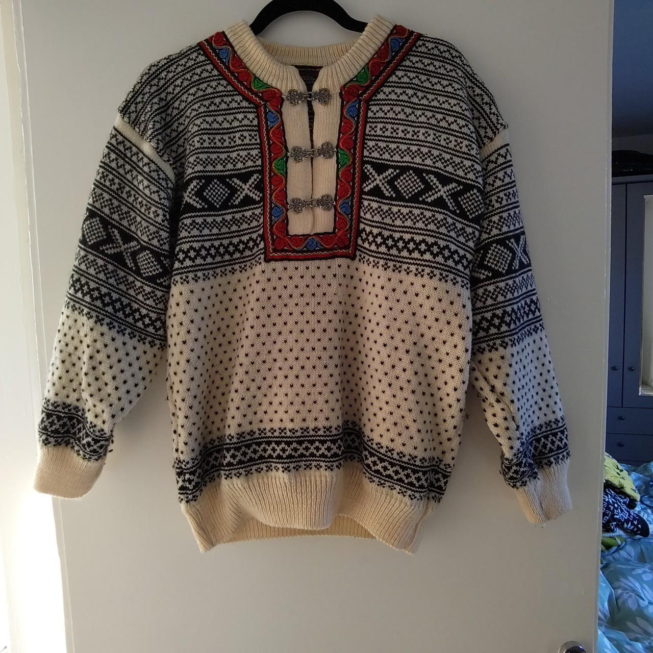 Traditional Norwegian pure new wool jumper. Size... - Depop