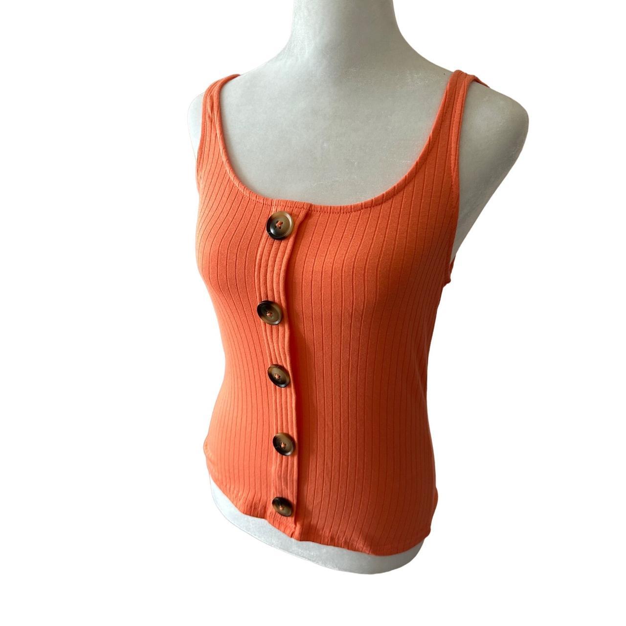 Bright Orange Ribbed Tank Top Size S I Ship Daily Depop 6946