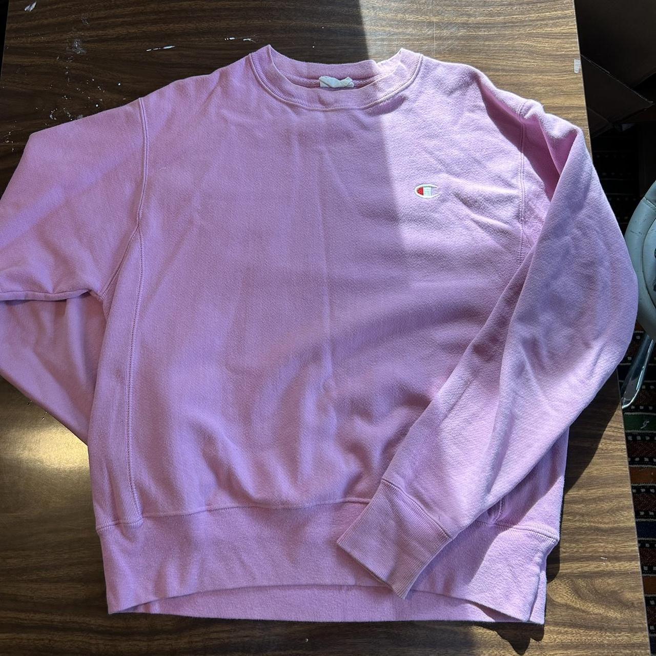 Champion Men's Pink Sweatshirt Depop
