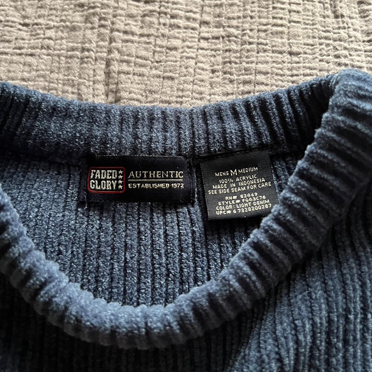 Faded Glory Men's Blue and Navy Jumper | Depop