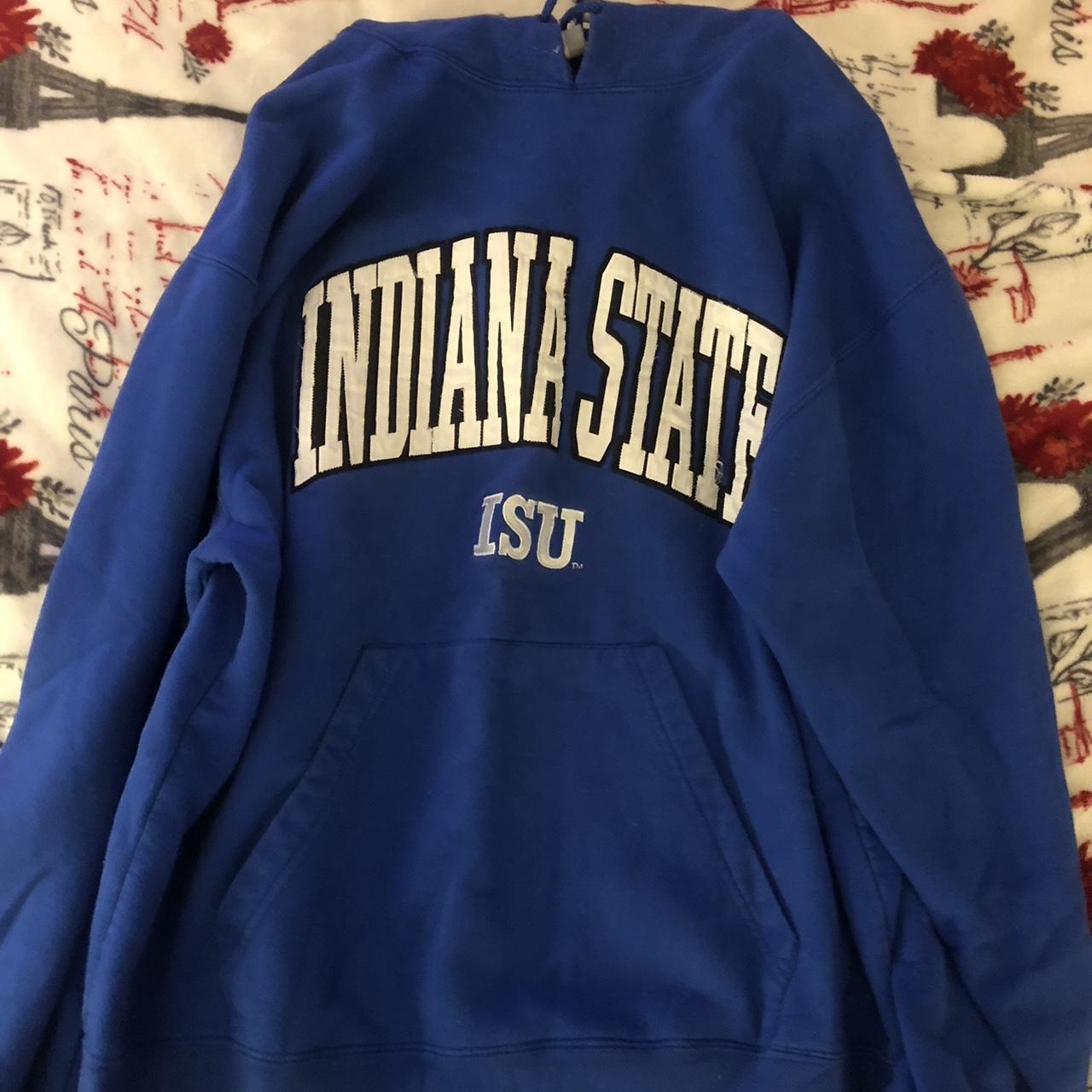 Blue Indiana State Hoodie Size Small in Mens... - Depop