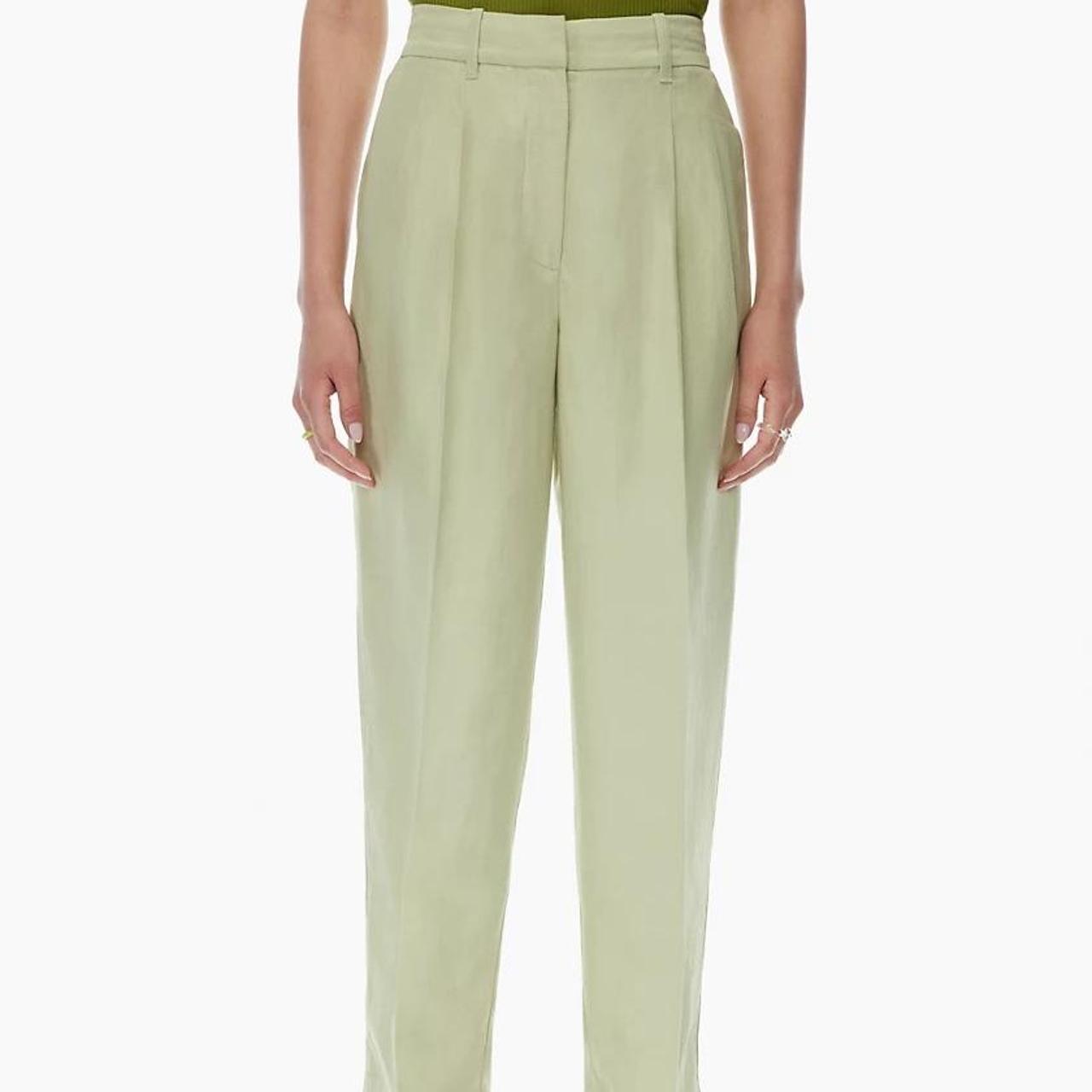 aritzia light green linen carrot pants 💚 gently... Depop