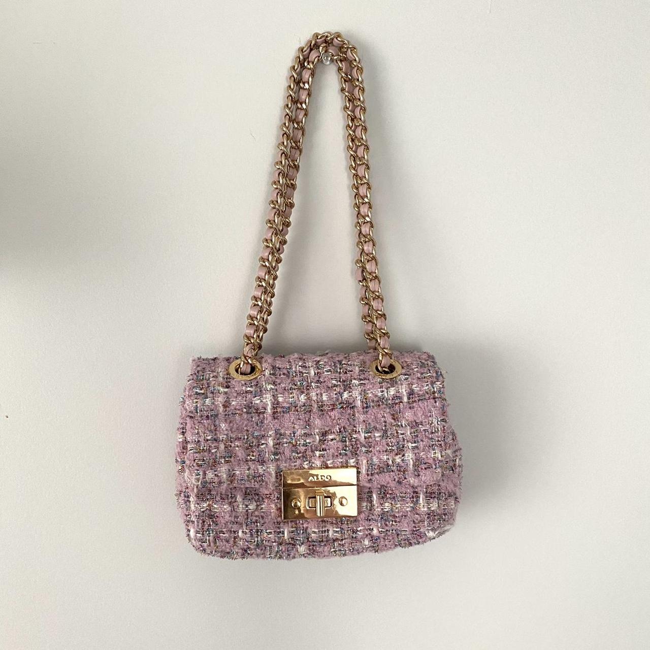 ALDO Women's Pink and Gold Bag | Depop