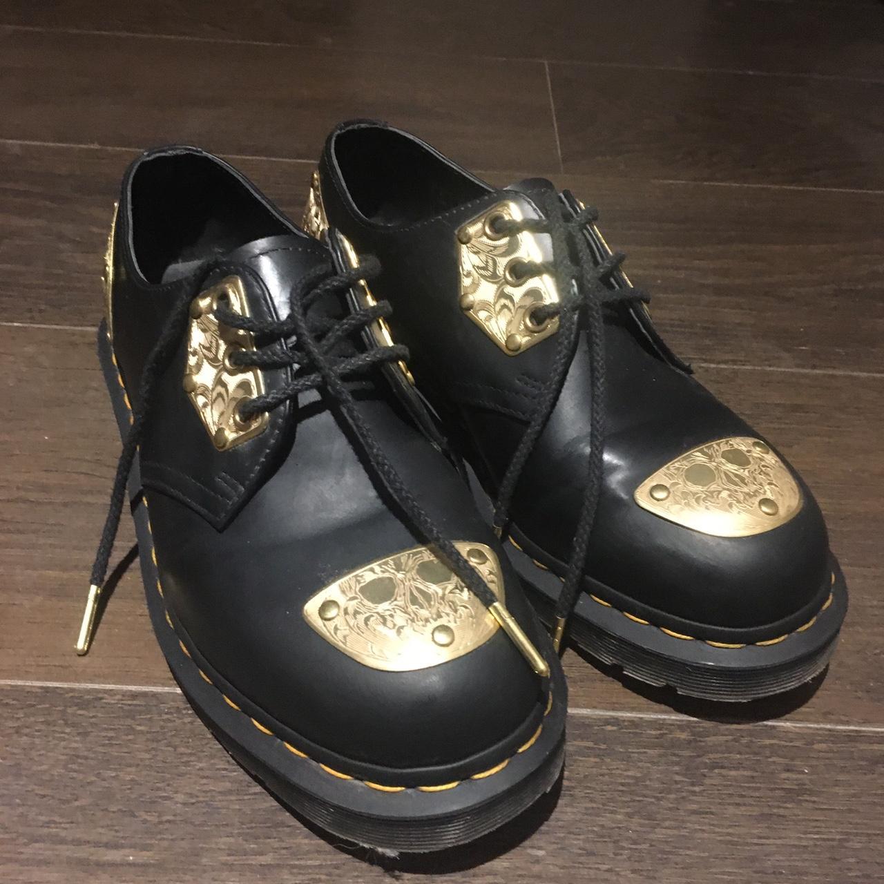 Dr Martens Gold Plated shoes size 6. Worn them. Depop