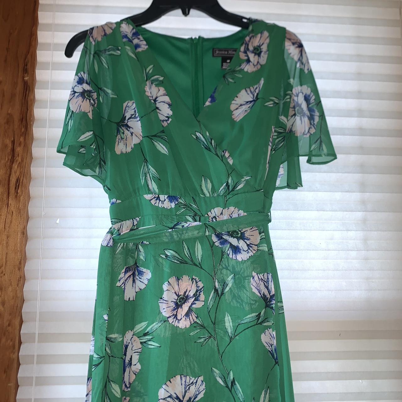 Macy's Women's Green and White Dress | Depop