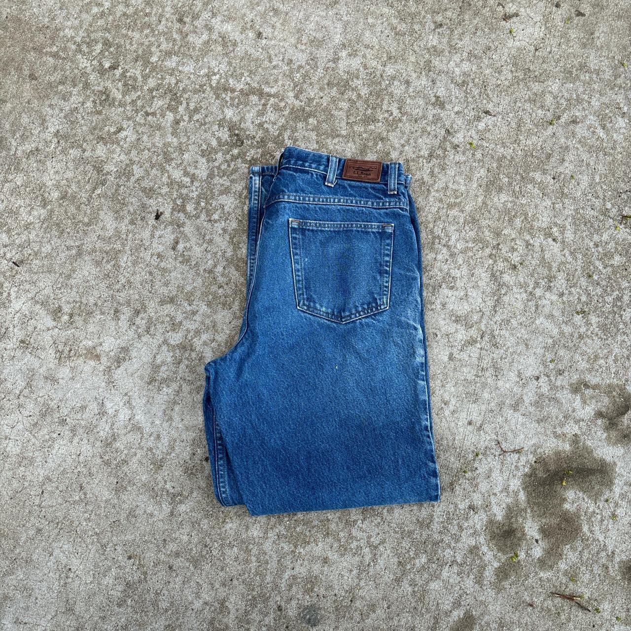 LL BEAN BLUE JEANS 35x32 - Depop