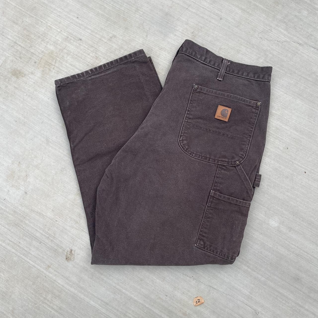 Vintage Brown Double Knees Carhartt Pants Size... - Depop