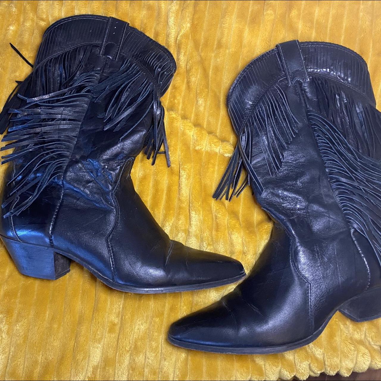 Vintage Laredo fringe cowboy boots. Made in USA - Depop