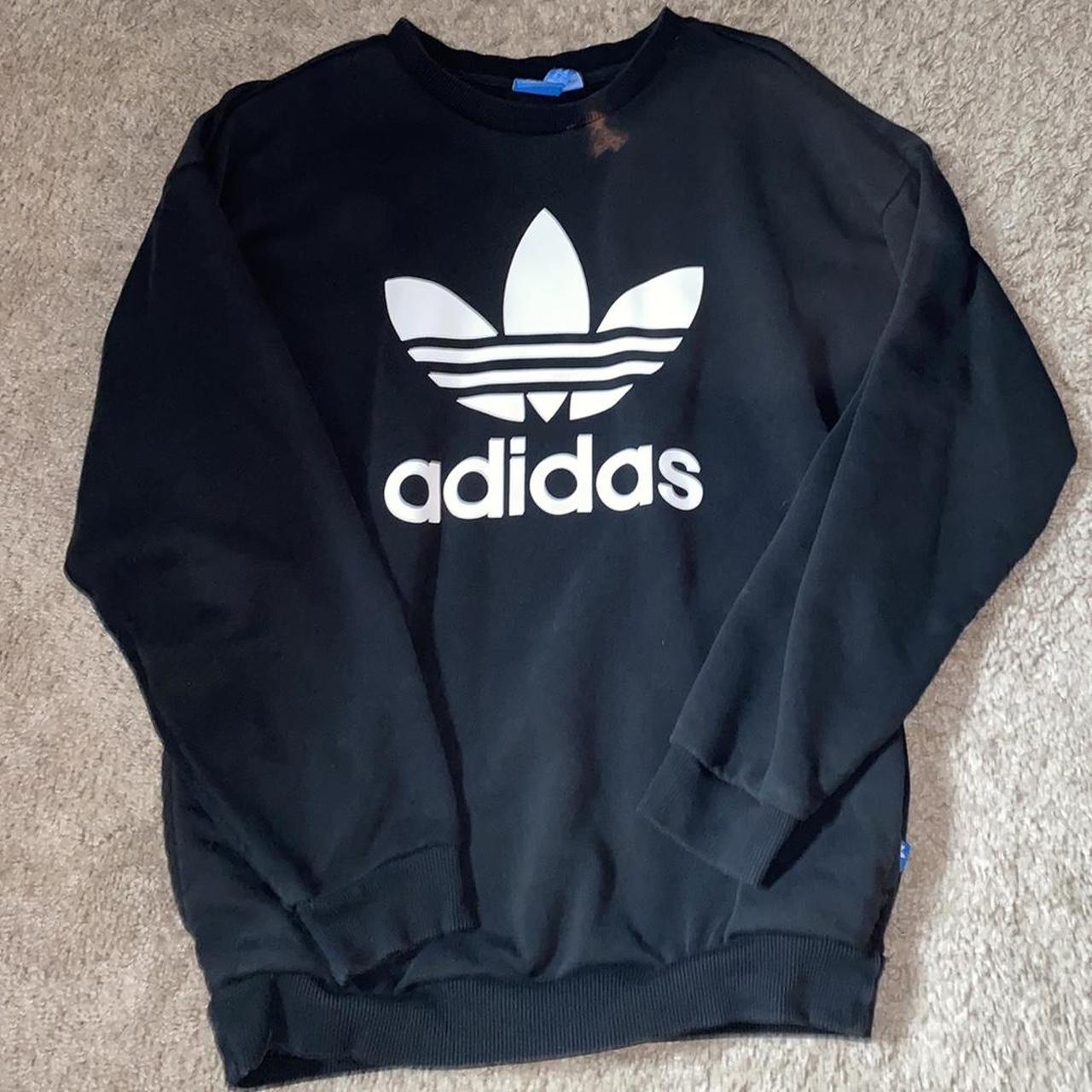 Oversized Adidas Crewneck Sweater with... - Depop