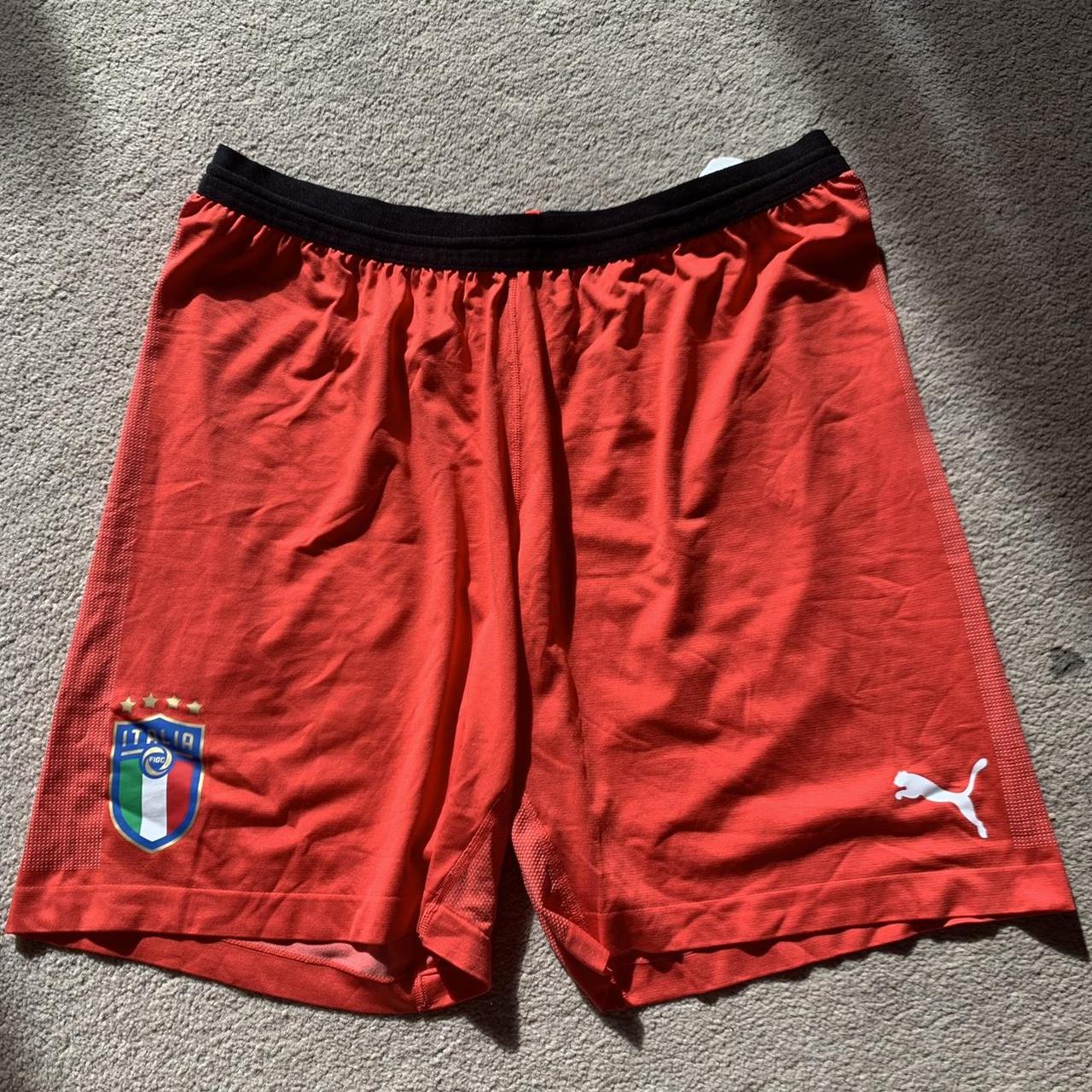 puma Italian football shorts with elasticated. Depop