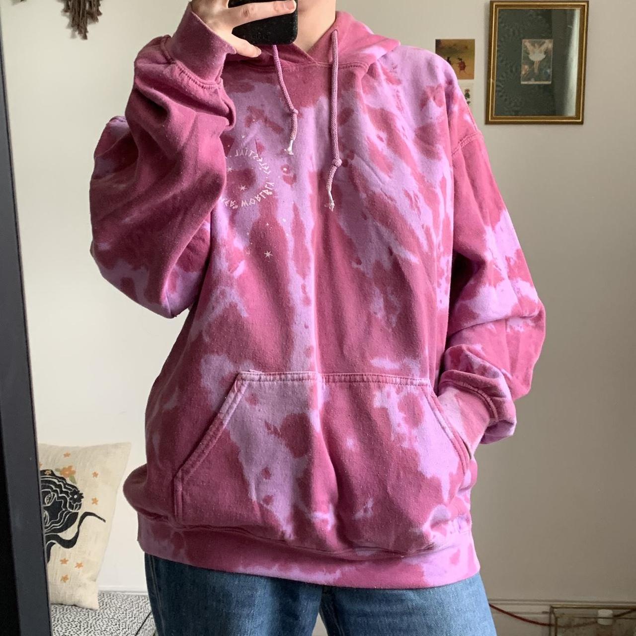 Pink Urban Outfitters Tie Dye Hoodie Champion Tops Pink Tiedye