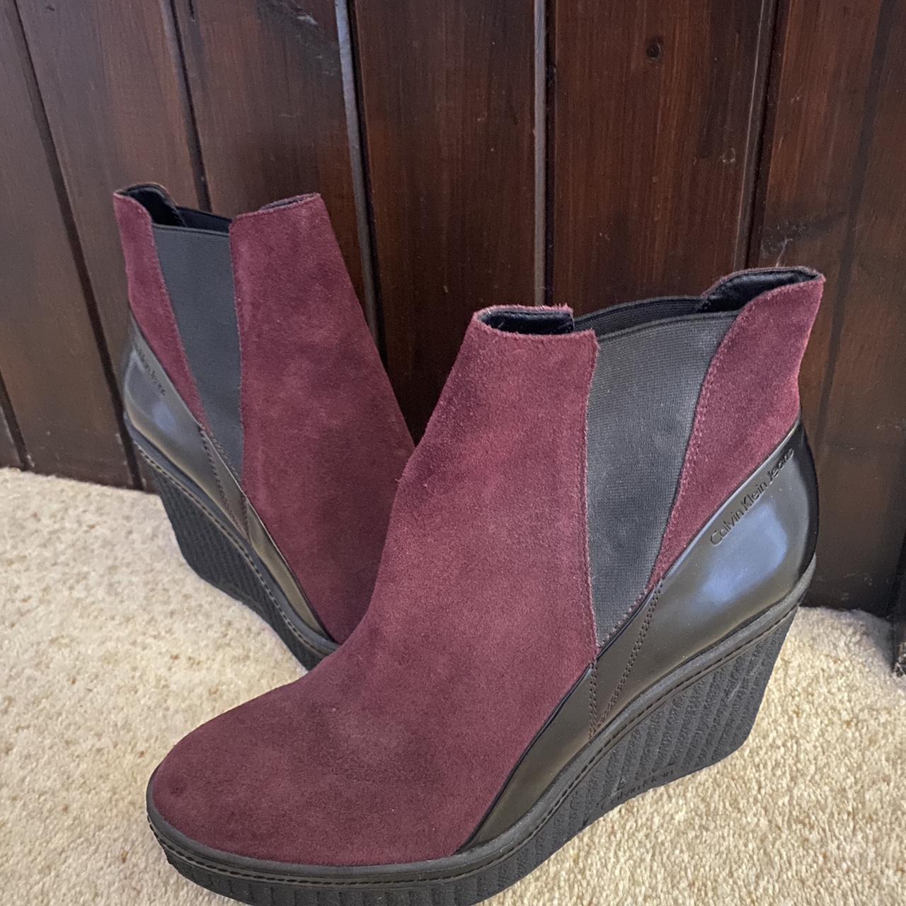calvin klein wedge boots