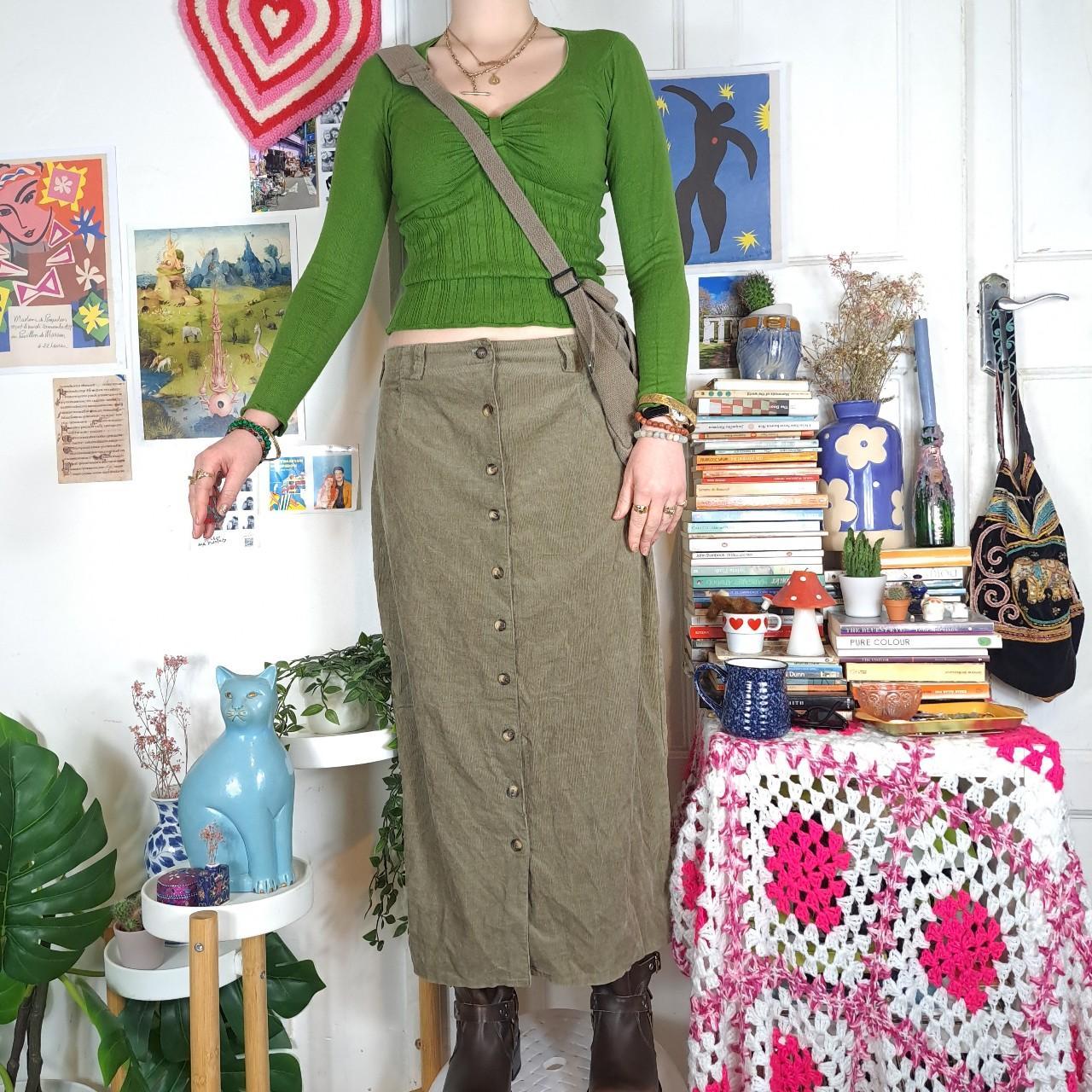 90s Outfit 90s Skirt Buttons Maxi Skirt 90s Style Button Up Skirt