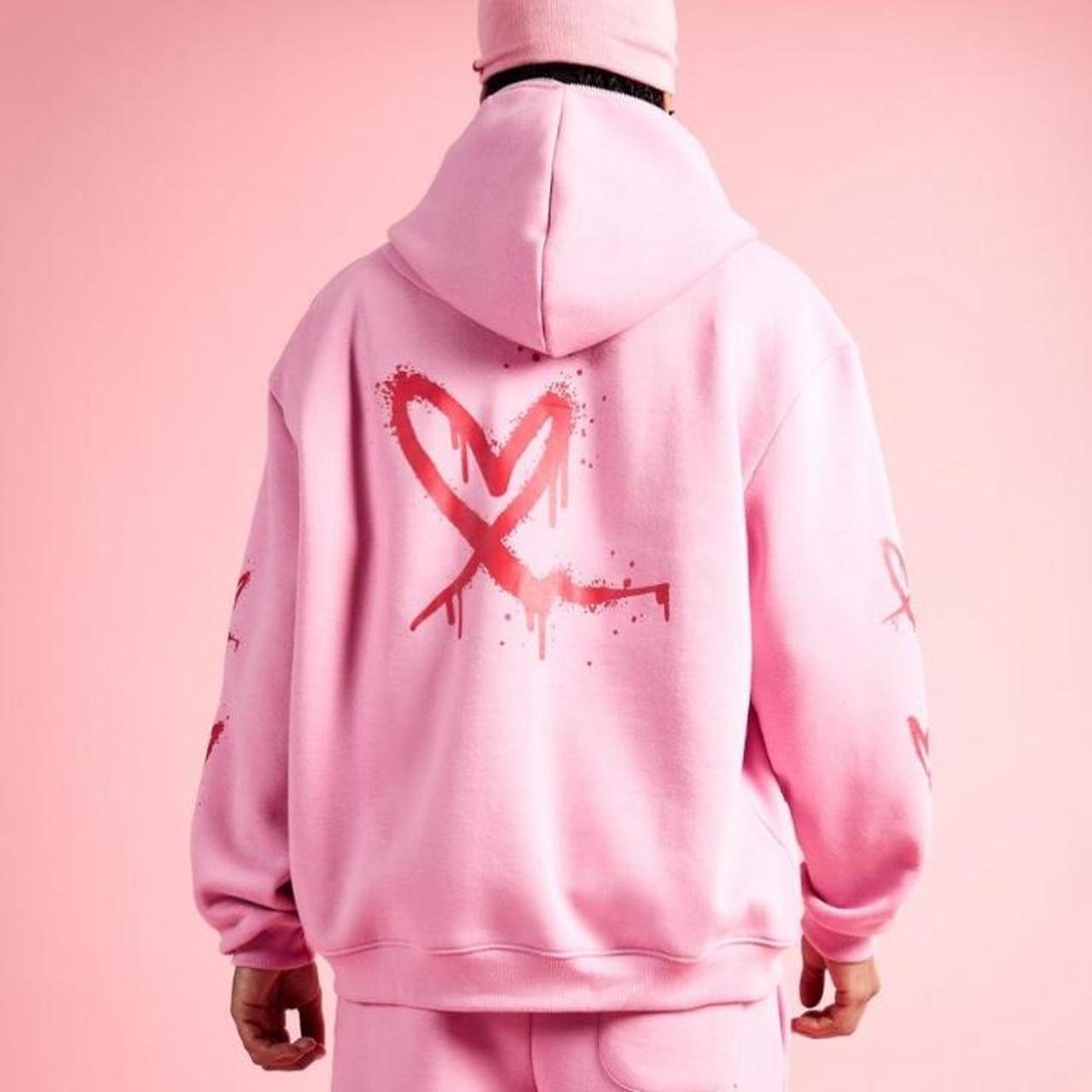 Boohooman pink hoodie best sale