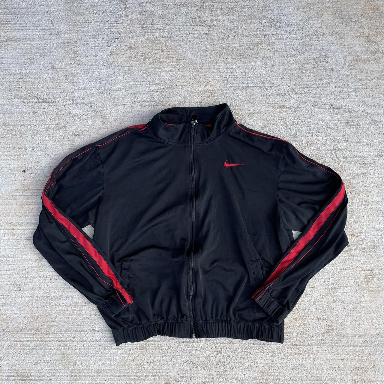 red and black nike coat