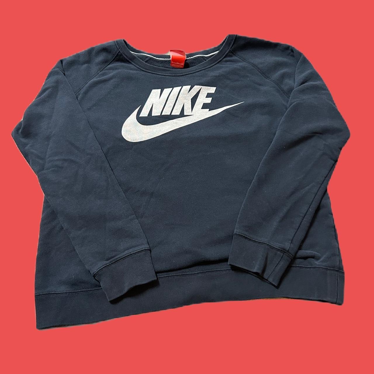 Black nike spell out sweatshirt hot sale