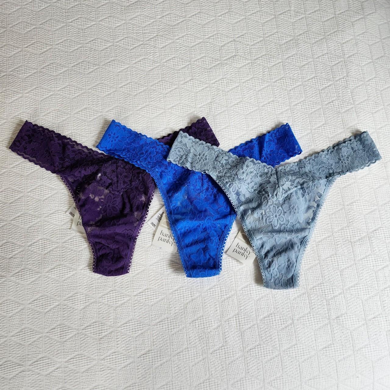 Hanky Panky Women's Purple and Blue Panties Depop