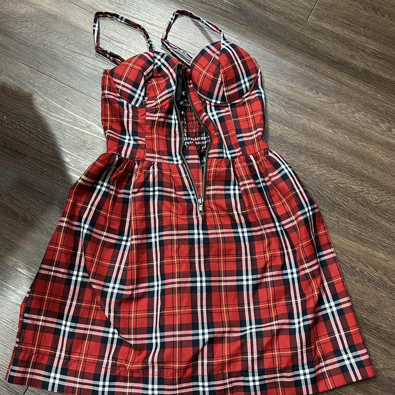 Hot topic red plaid dress best sale