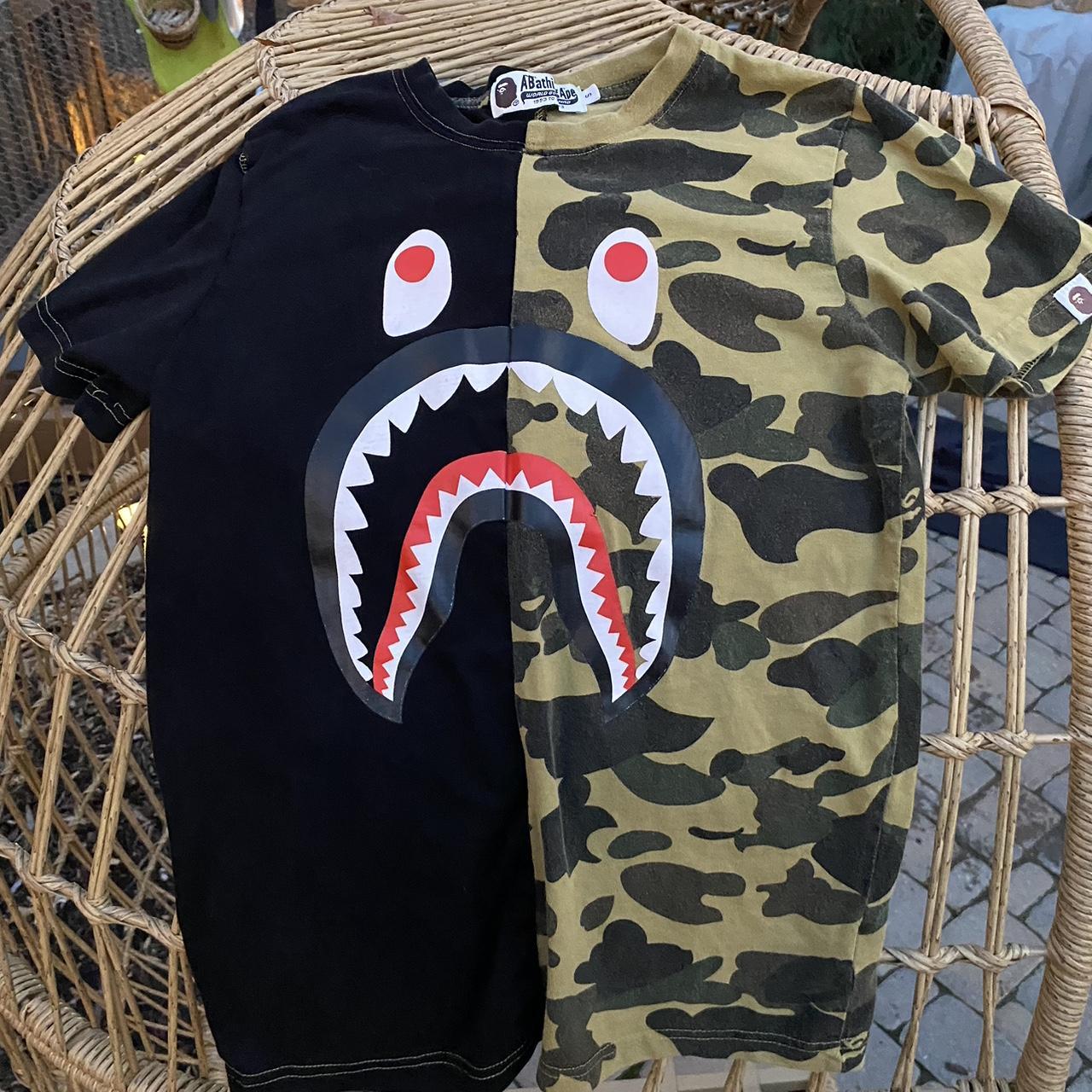 BAPE Black and Green T-shirt | Depop