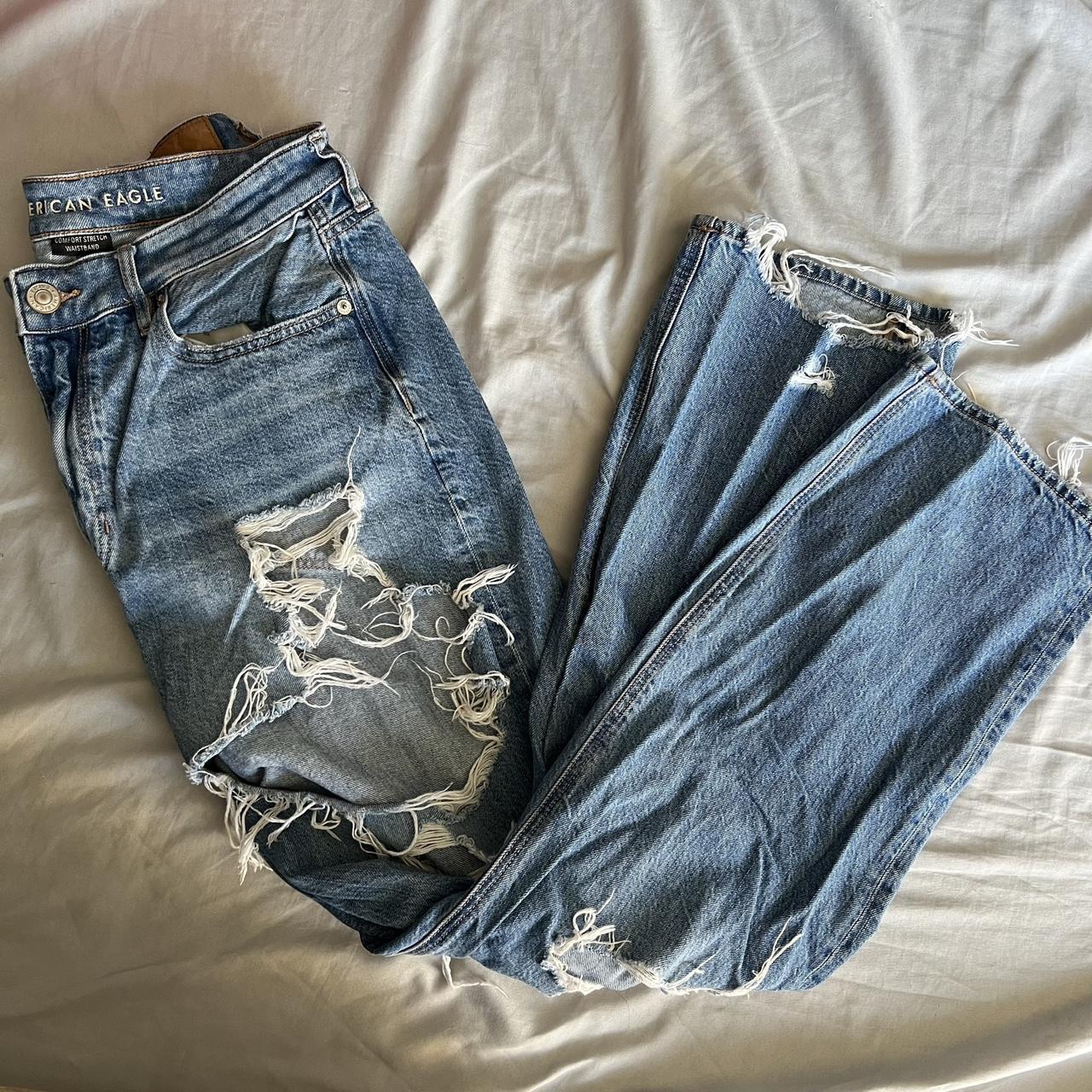 Ripped American Eagle Jeans Size 12 americaneagle... Depop