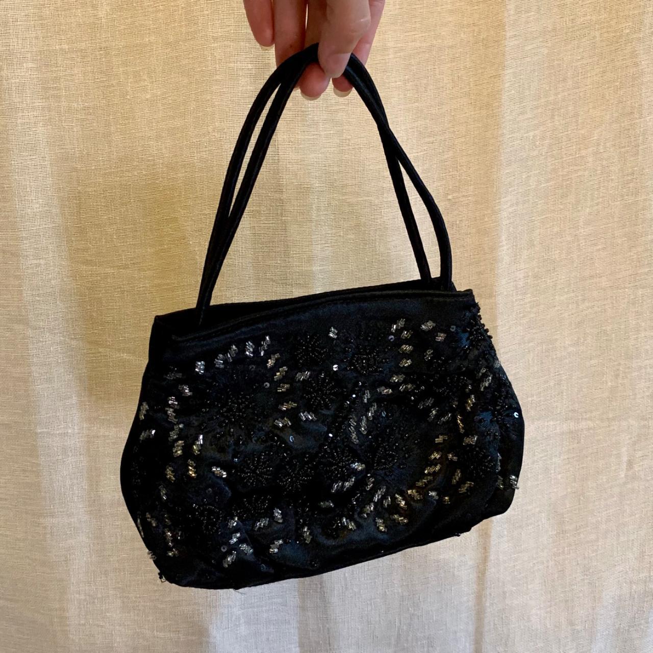 Vintage Style Black Sequin Mini Bag. This Bag Has... - Depop