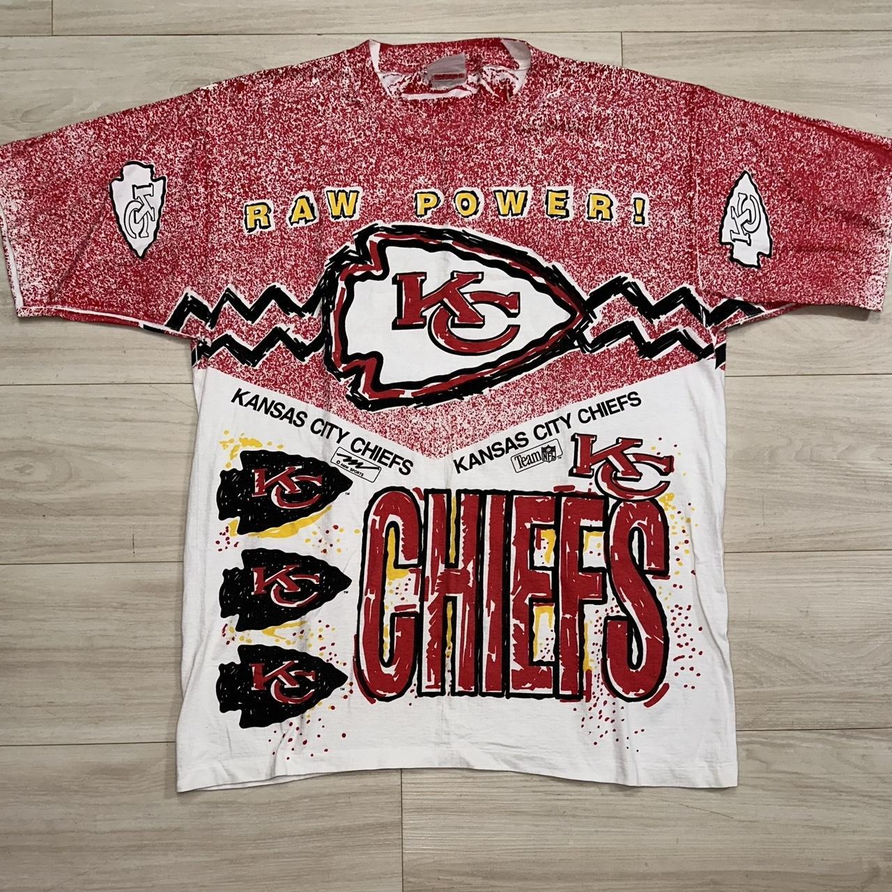 Vintage outlet Kansas City chiefs t shirt rare size xl has flaws