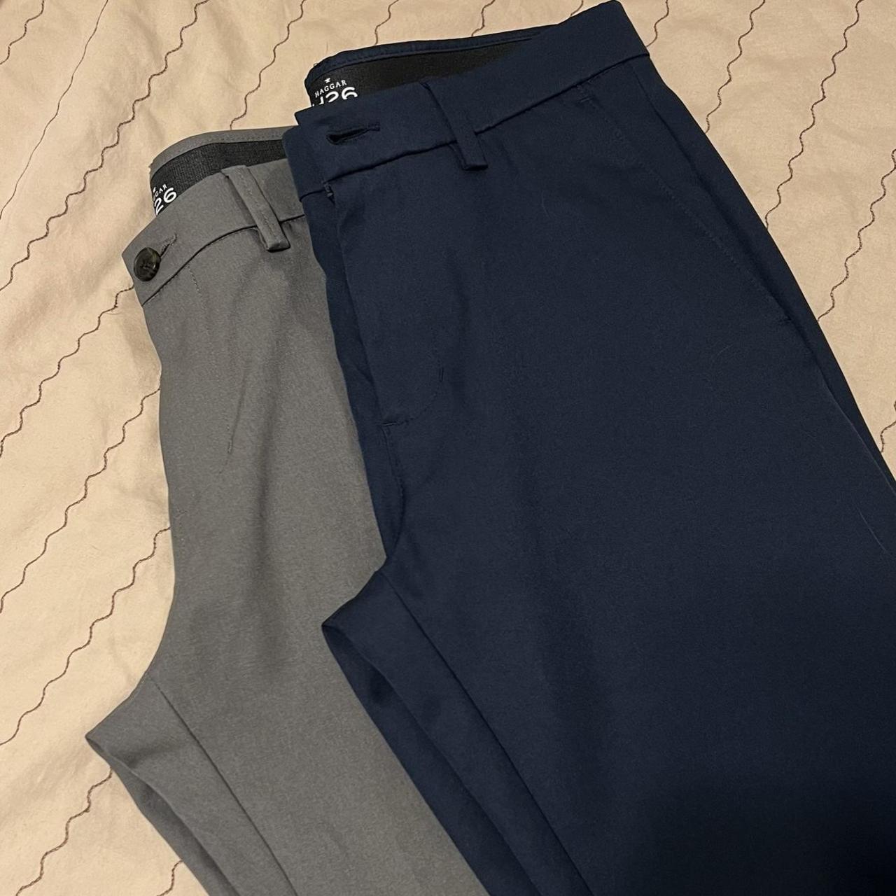 Haggar Men's Grey and Navy Trousers
