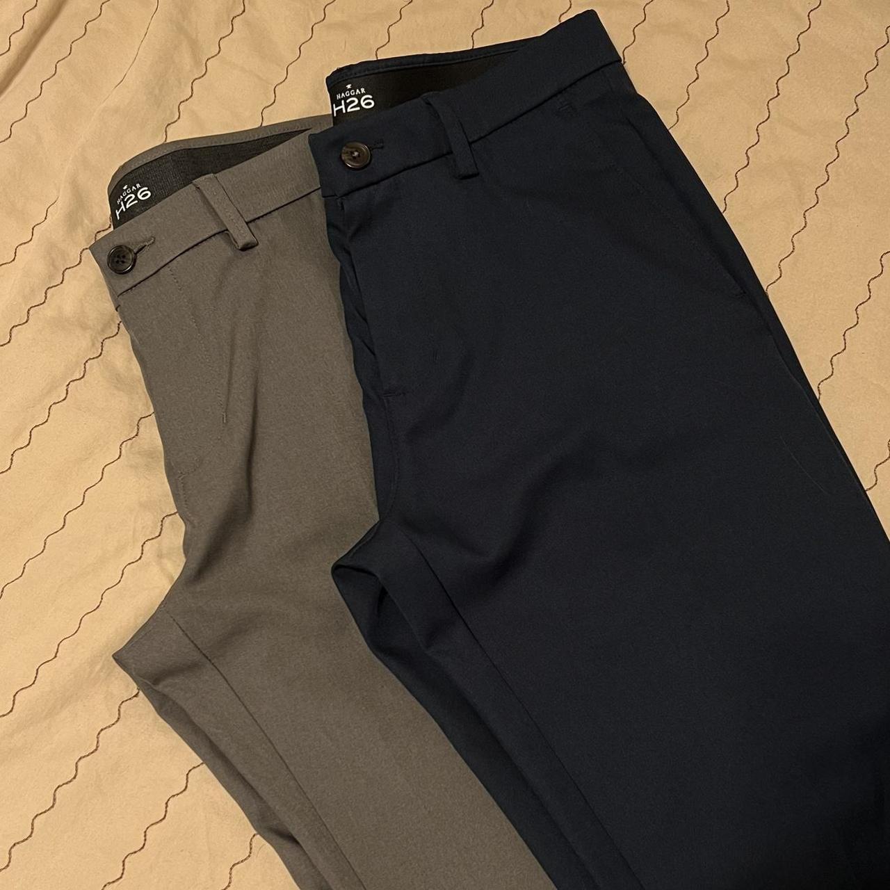 Haggar Men's Grey and Navy Trousers (3)
