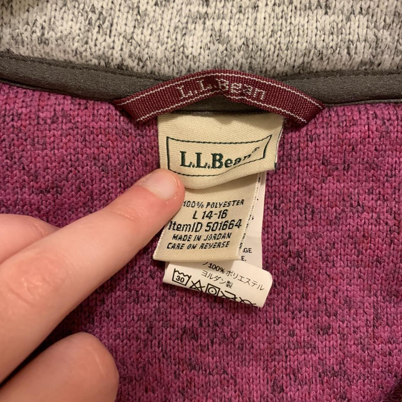 L.L.Bean Women's Grey and Pink Hoodie | Depop