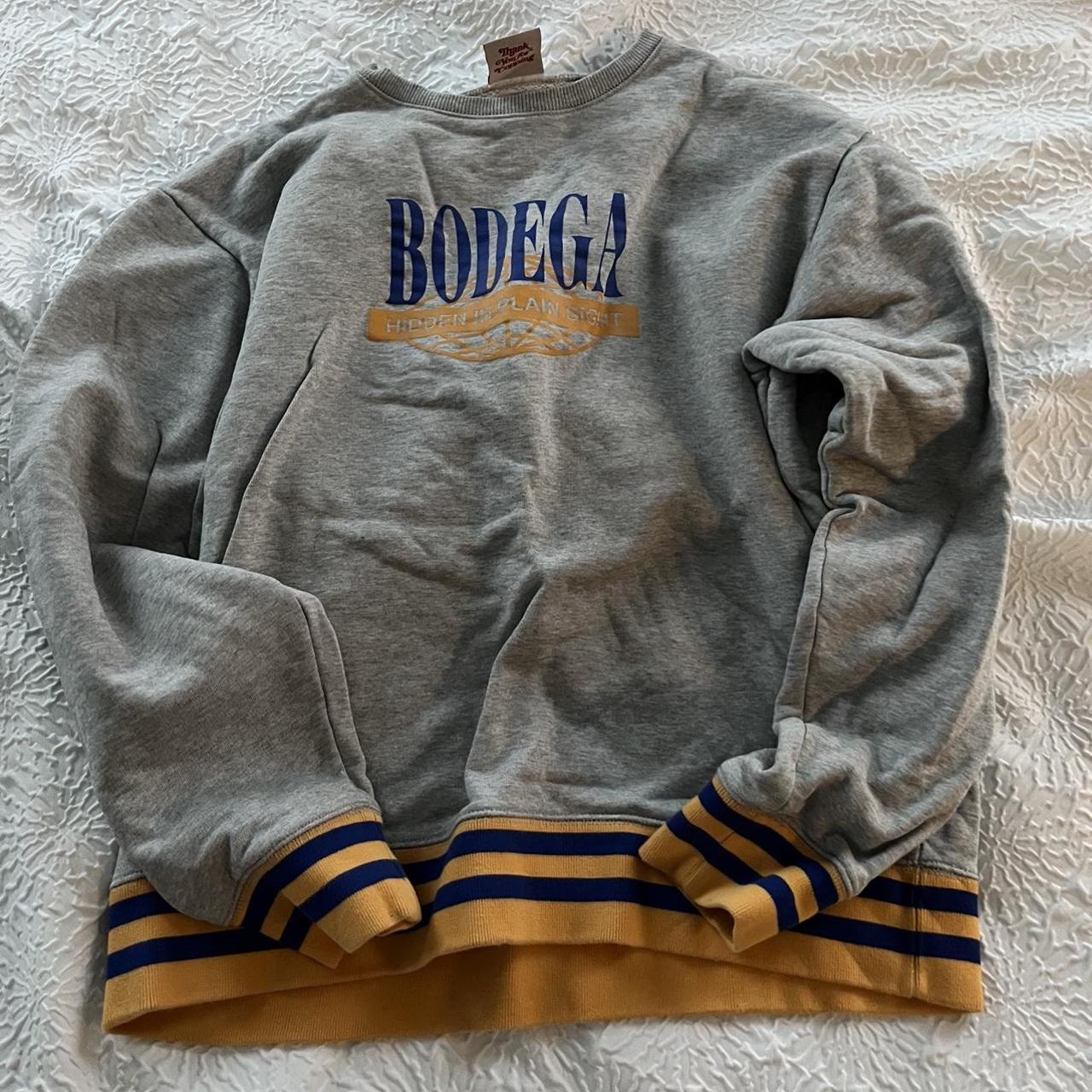 Reclaimed Vintage Men's Grey and Yellow Sweatshirt | Depop