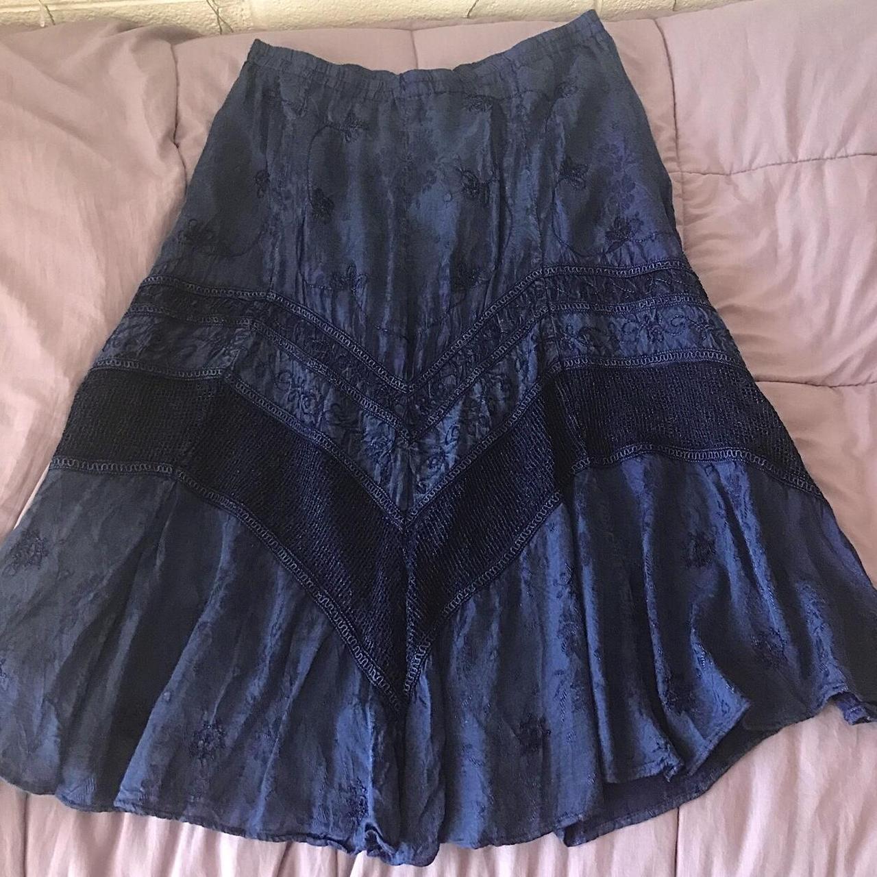 Coldwater Creek Women's Navy Skirt | Depop