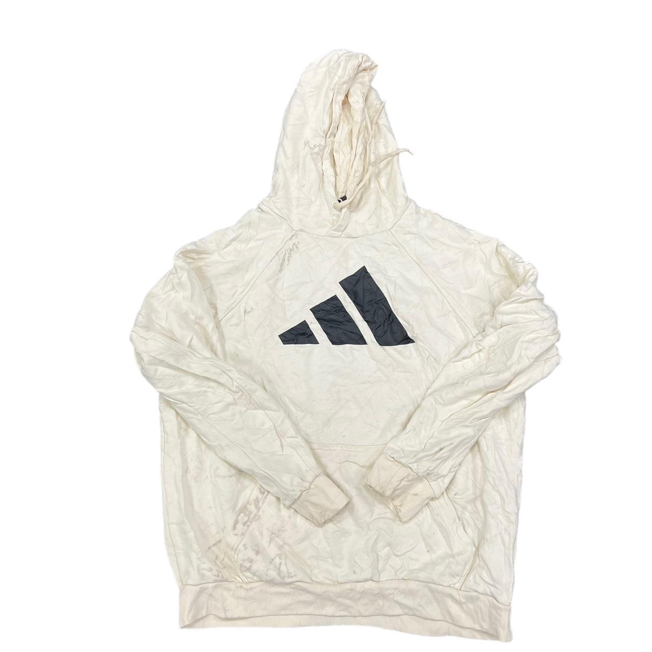 Mens Adidas Hoodie White Large May Show Stains or... Depop