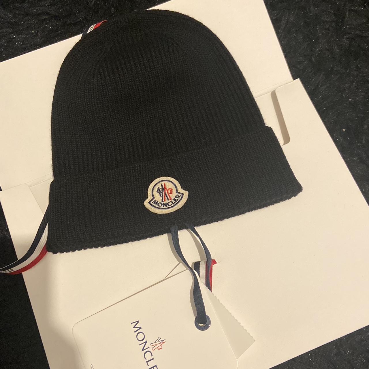 Brand New Black Moncler Beanie Comes with packaging... - Depop
