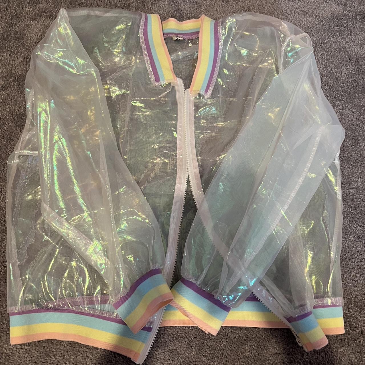 Summer Women Iridescent Transparent Jacket Coat Laser Rainbow Sun-Proof~ |  eBay
