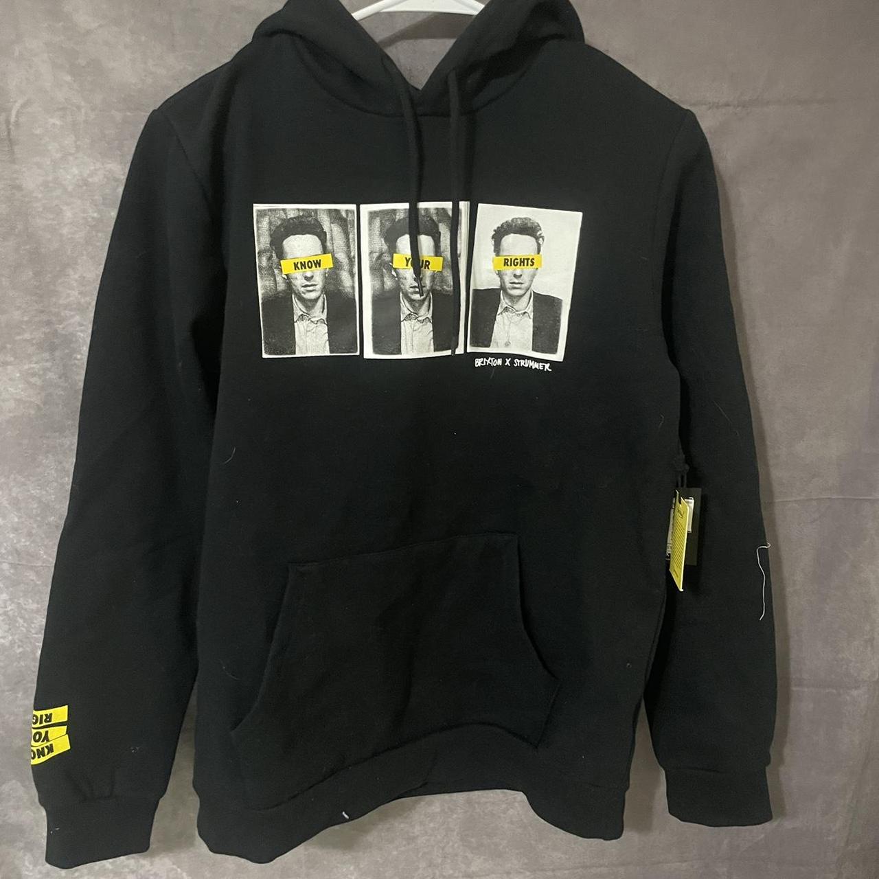 Men’s Black and Yellow Hoodie | Depop