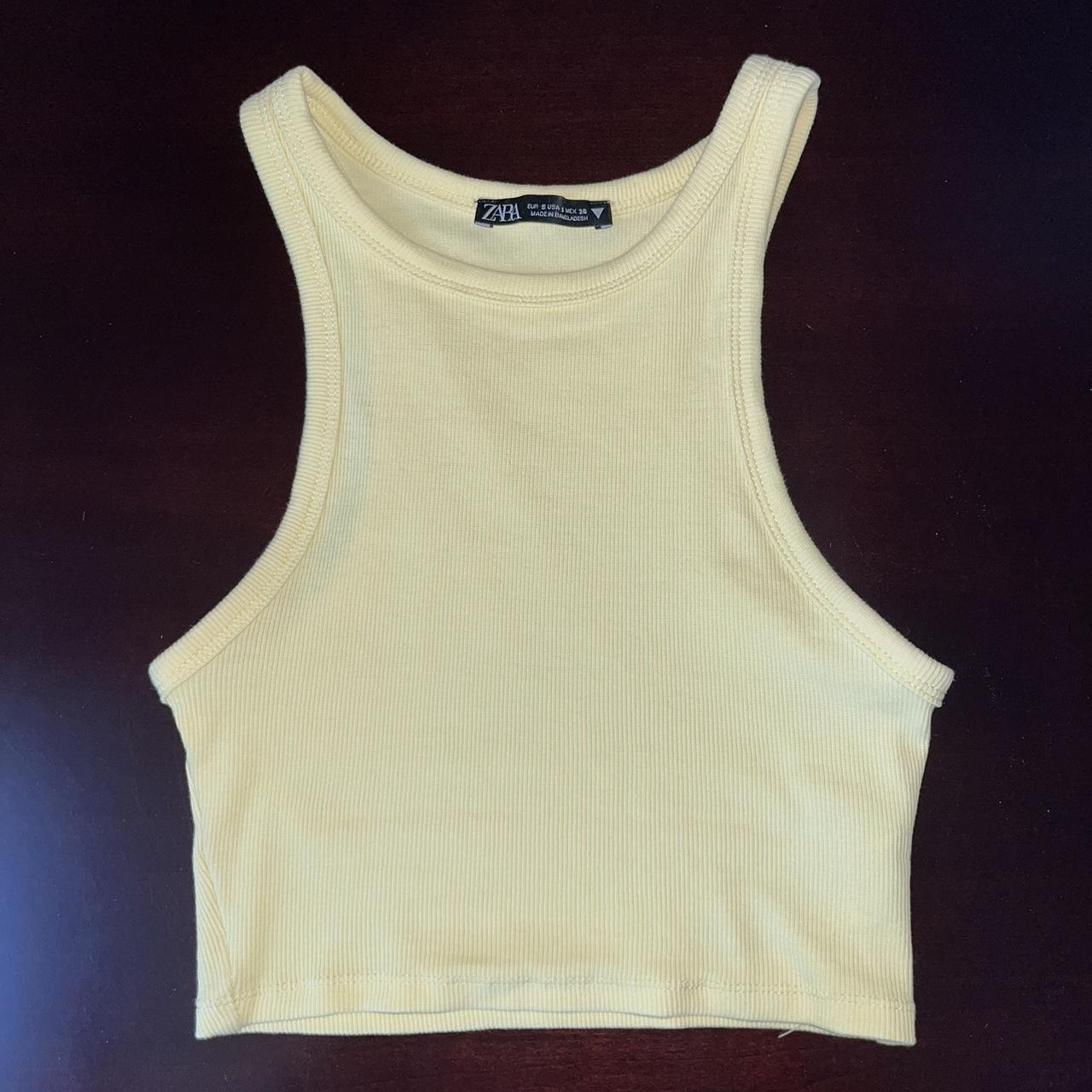 Zara Women's Yellow Croptop Depop