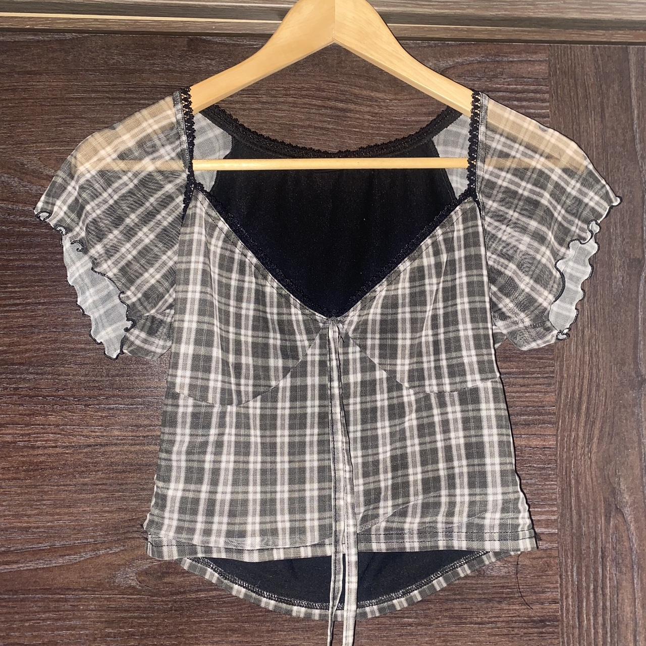 Sheer checkered top on sale