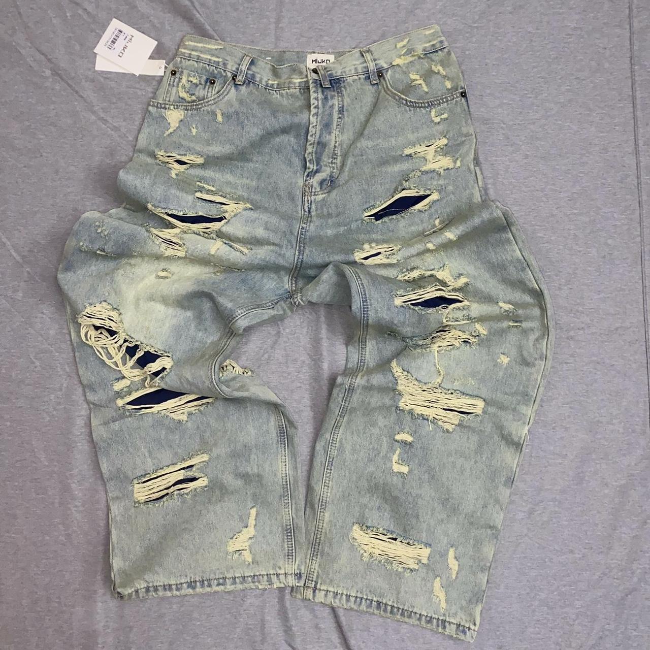 Ripped Baggy Washed Denim Very baggy fit Size XL or... - Depop
