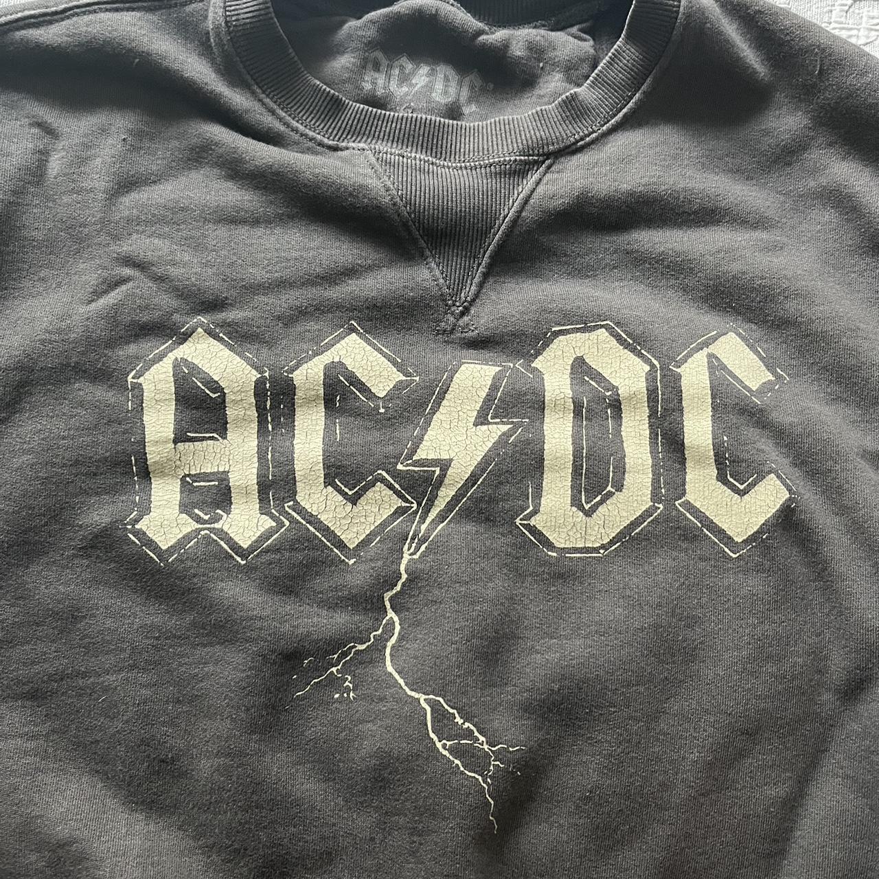 Vintage washed AC/DC sweatshirt Size XL No flaws... - Depop