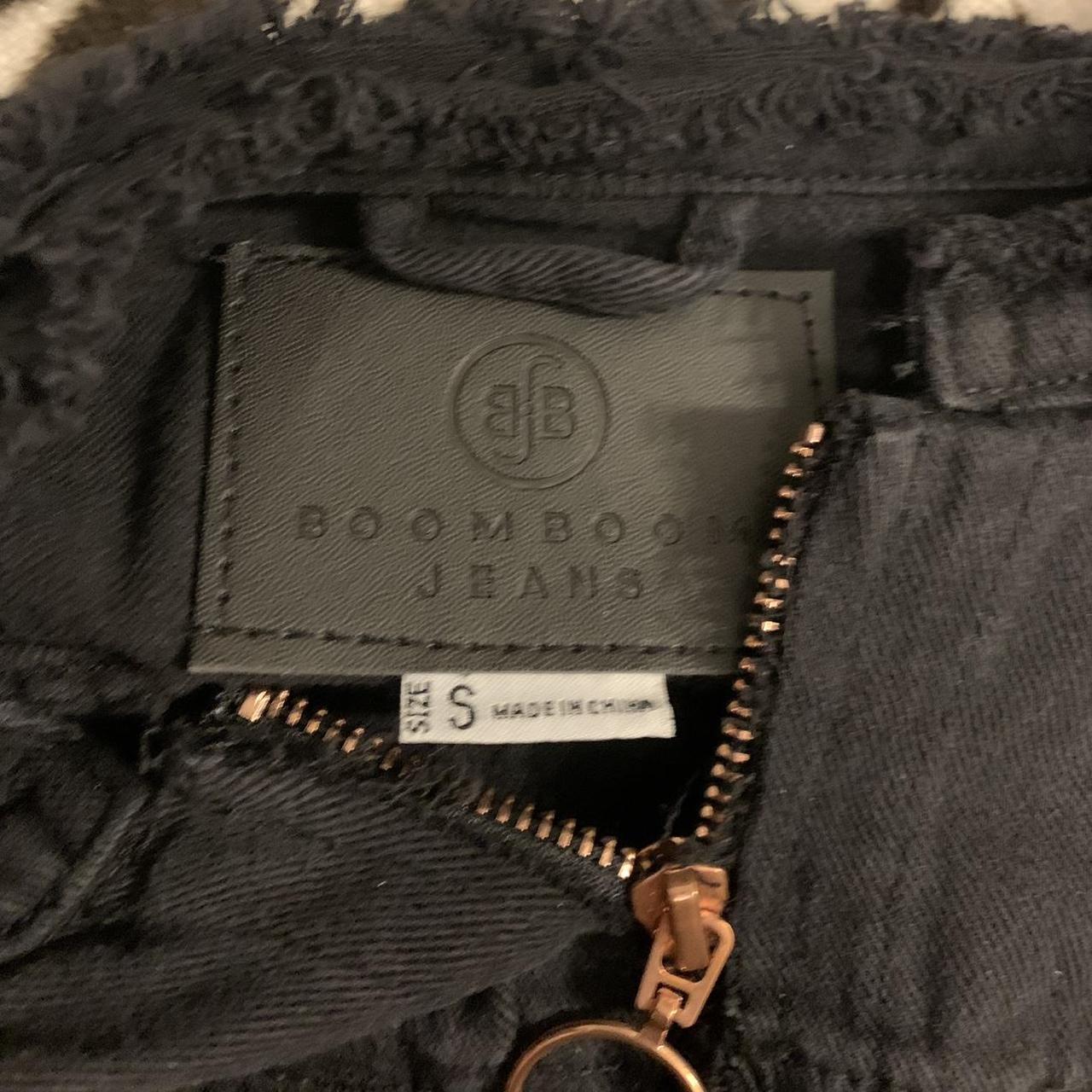 Rose gold zipper black denim cropped jacket Depop