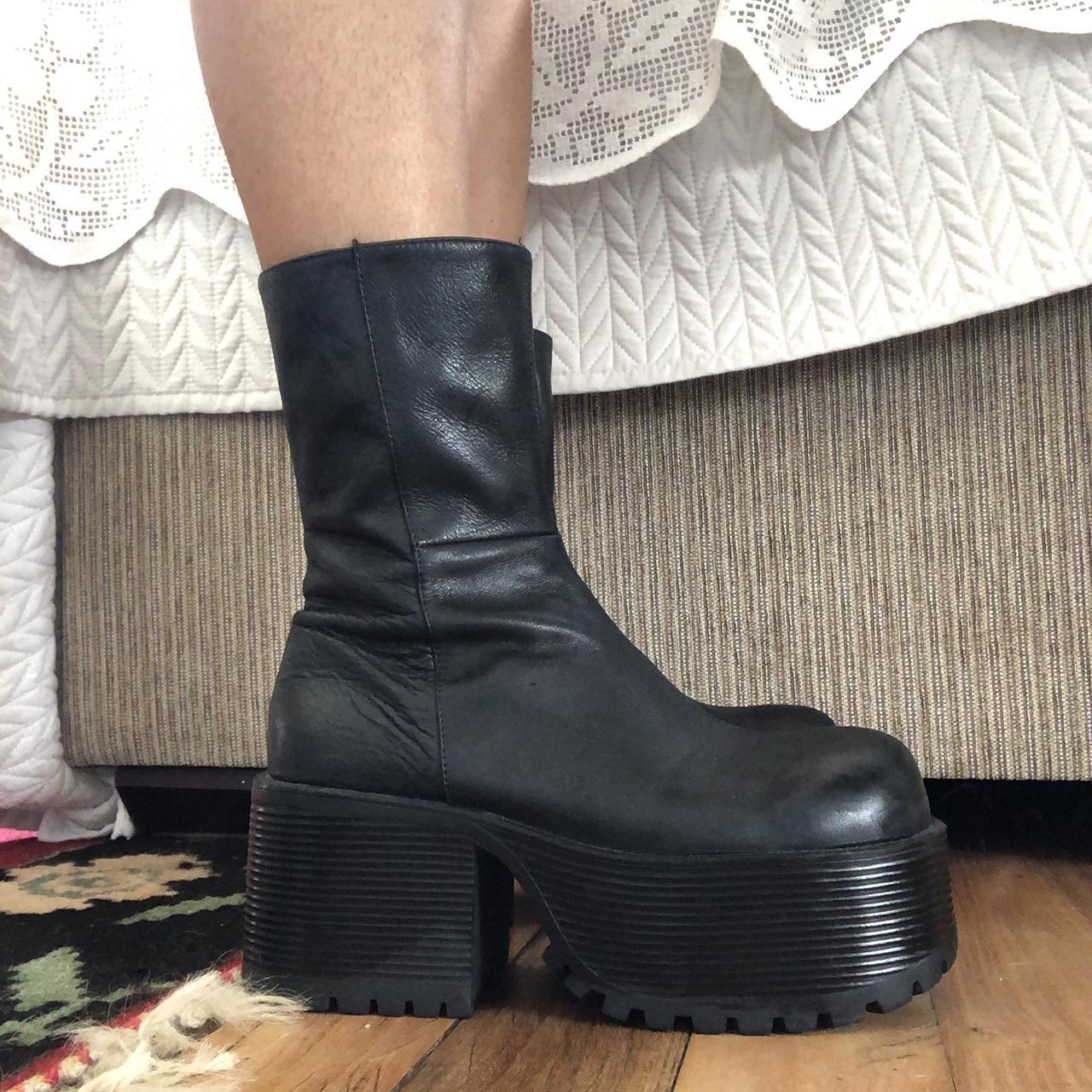 UNIF MATTE BLACK SLUG BOOT cutest dang shoe ever,... - Depop